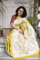 Digital Print Pure Tussar Saree with Embroidery Work