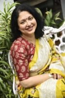 Digital Print Pure Tussar Saree with Embroidery Work