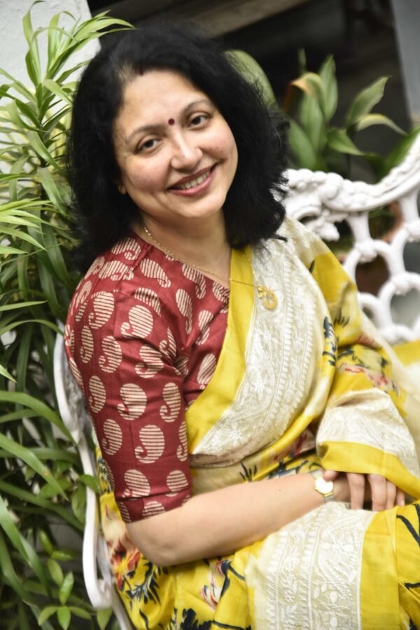 Digital Print Pure Tussar Saree with Embroidery Work
