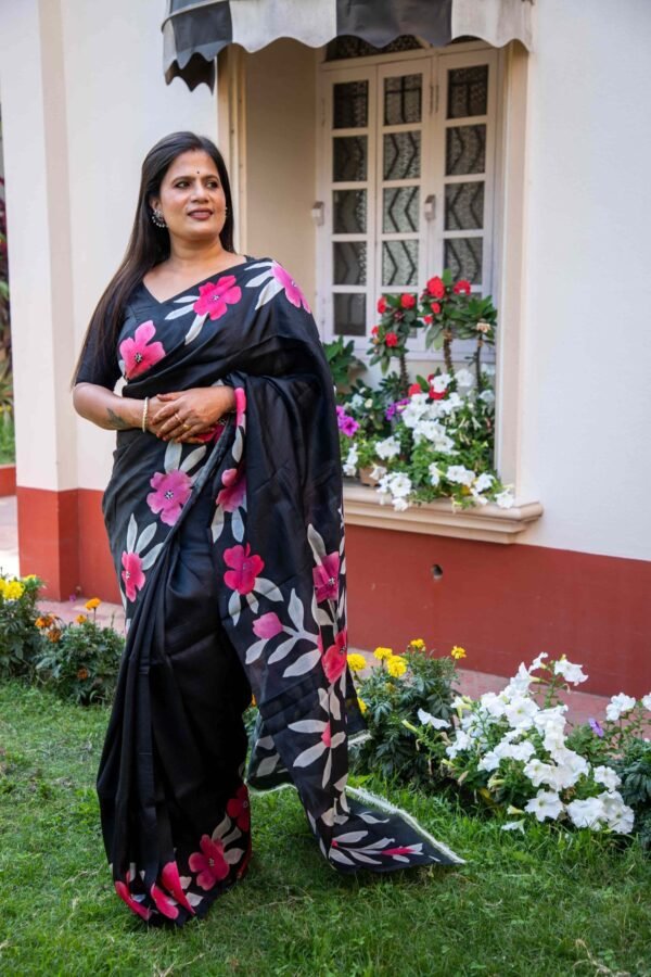 Hand-Painted Handloom Pure Silk Saree