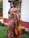 Hand-Azrak Block Printed Tussar Silk Saree