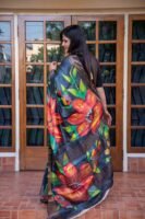 Hand-Painted Pure Handloom Tussar Silk Saree