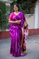 Pure Handloom Bishnupuri Katan Silk Saree with Hand-Srivori and Pitchwai Hand-Painted Pen Kalamkari