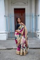 Hand-Painted Tussar Silk Saree