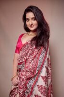 Pure Handloom Bishnupuri Silk Saree with Block Print