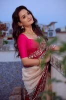 Pure Handloom Bishnupuri Silk Saree with Block Print