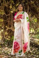 Hand-Painted Pure Silk Saree