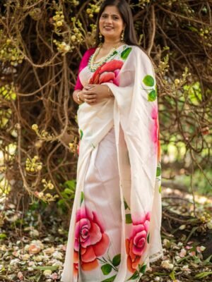 Hand-Painted Pure Silk Saree