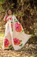 Hand-Painted Pure Silk Saree