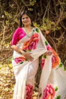 Hand-Painted Pure Silk Saree