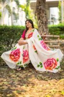 Hand-Painted Pure Silk Saree