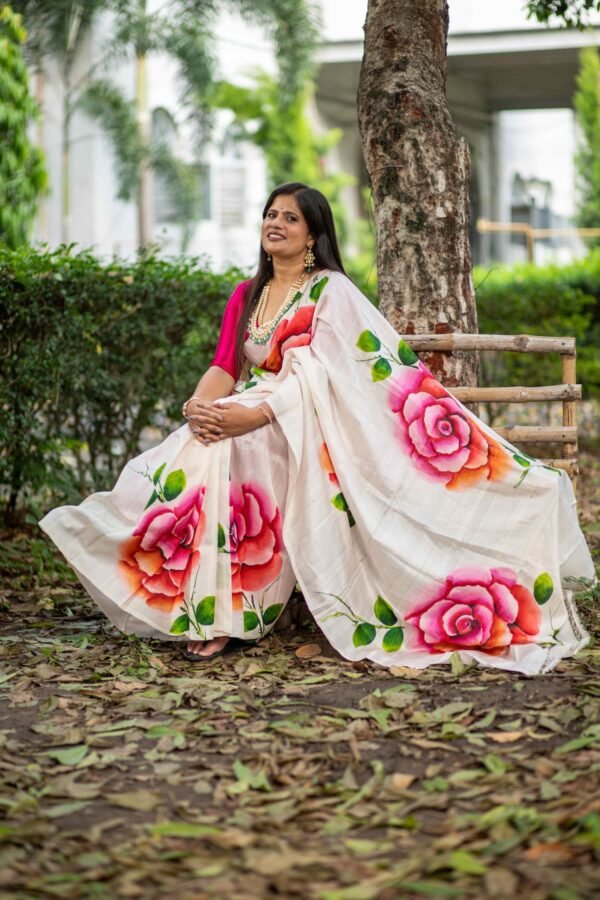 Hand-Painted Pure Silk Saree