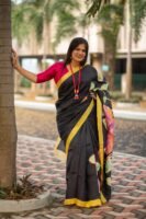Hand-Painted Pure Silk Saree Traditional Ethnic