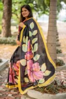 Hand-Painted Pure Silk Saree Traditional Ethnic