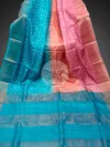 Pekham Series Hand Block Print Polka Dot Tussar Silk Saree