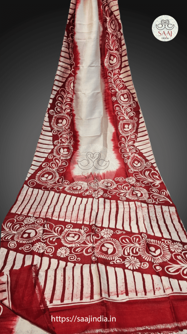 Premium Hand Painted Batik Silk Saree