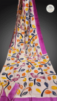 Premium Hand Painted Batik Silk Saree