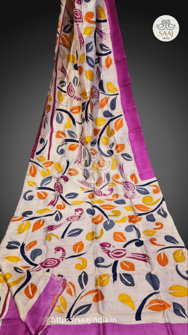 Premium Hand Painted Batik Silk Saree