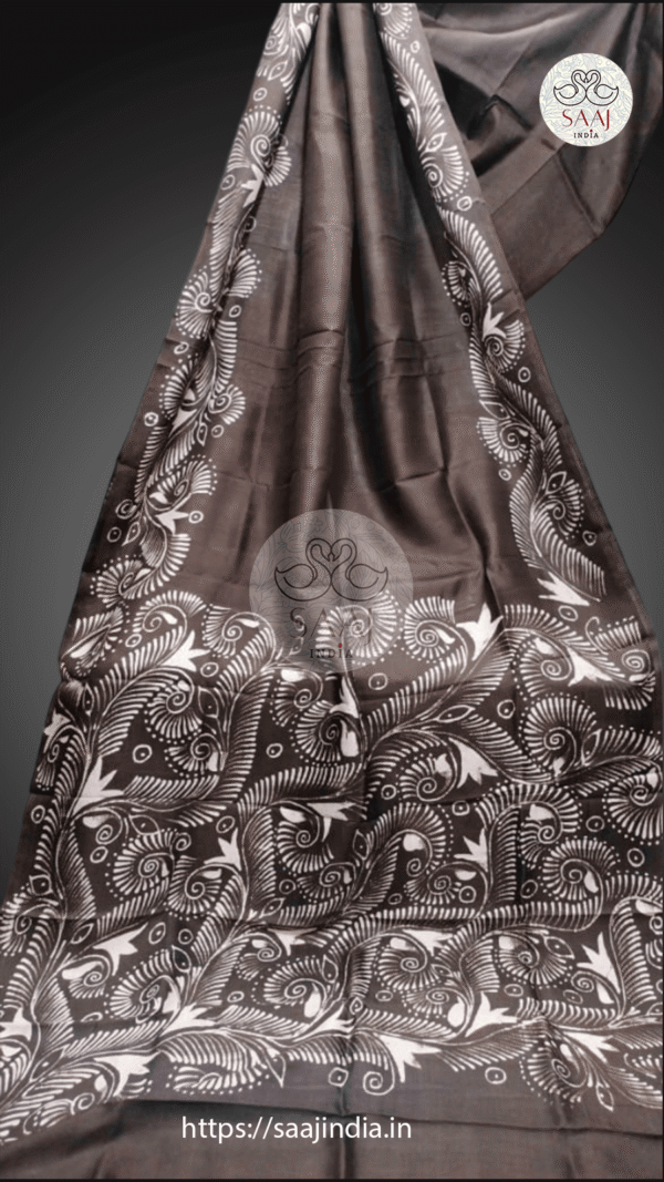 Festive Collection of Hand-Painted Batik Silk Saree