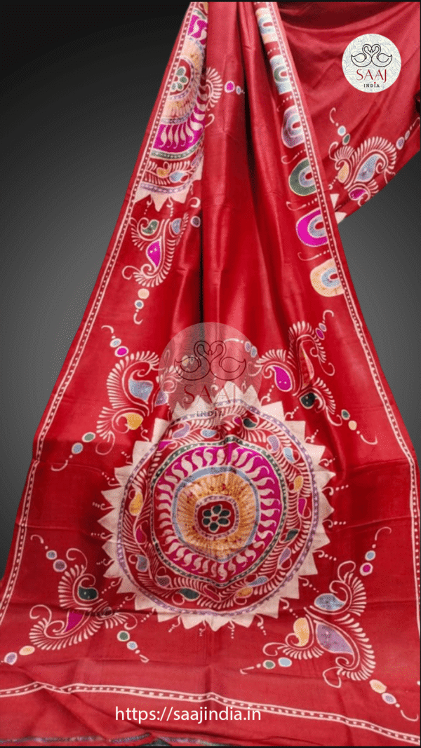 Festive Collection of Hand-Painted Batik Silk Saree