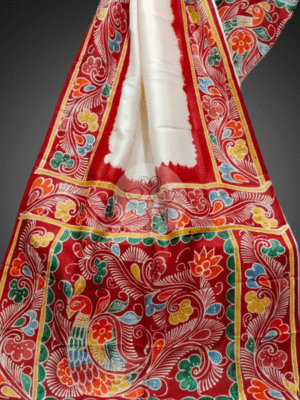 Festive Collection of Hand-Painted Batik Silk Saree