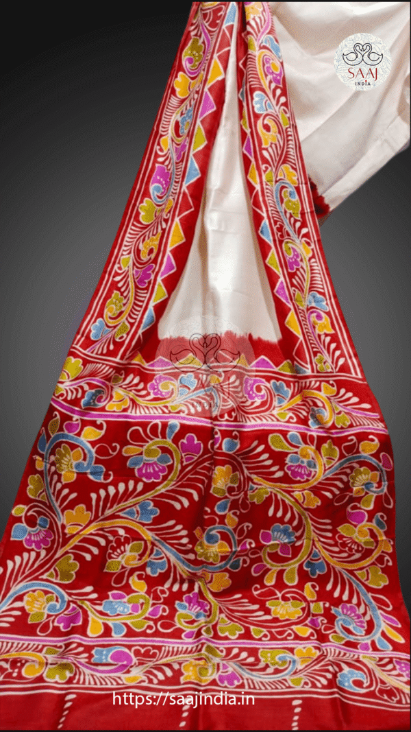 Festive Collection of Hand-Painted Batik Silk Saree