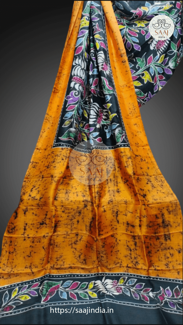 Festive Collection of Hand-Painted Batik Silk Saree