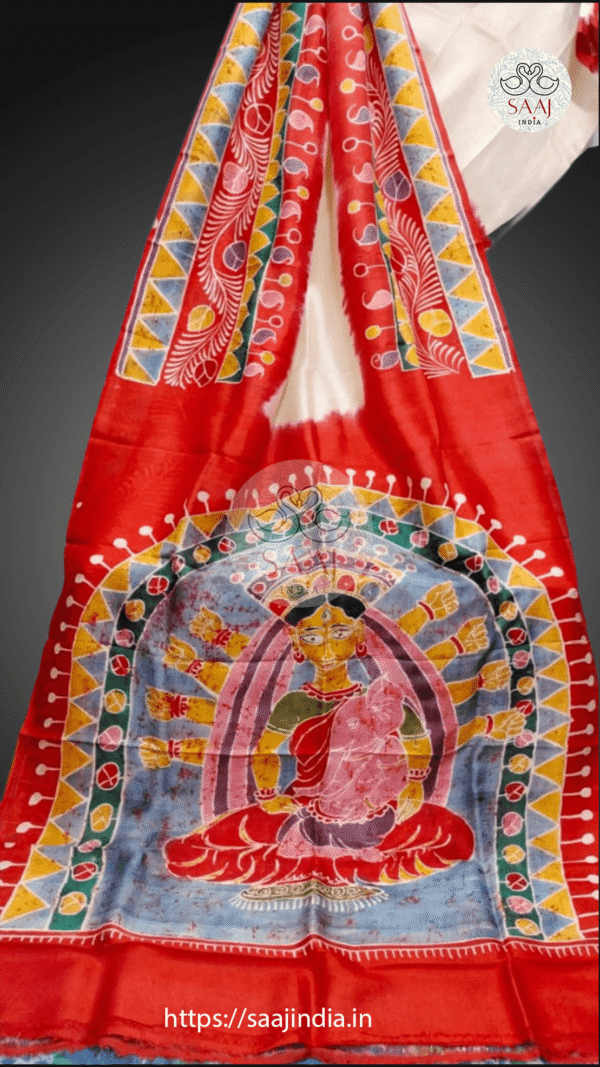 Festive Collection of Hand-Painted Batik Silk Saree