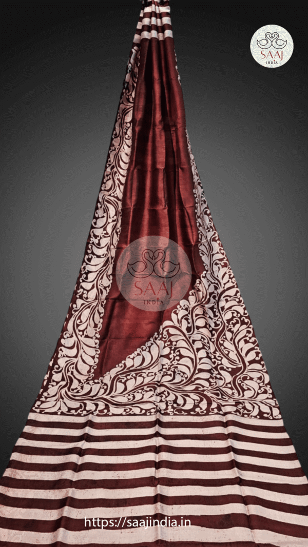Premium Hand Painted Batik Silk Saree