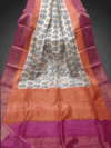 Sweta Series Hand-Block Printed Tussar Silk Saree