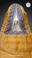 Sweta Series Hand-Block Printed Tussar Silk Saree