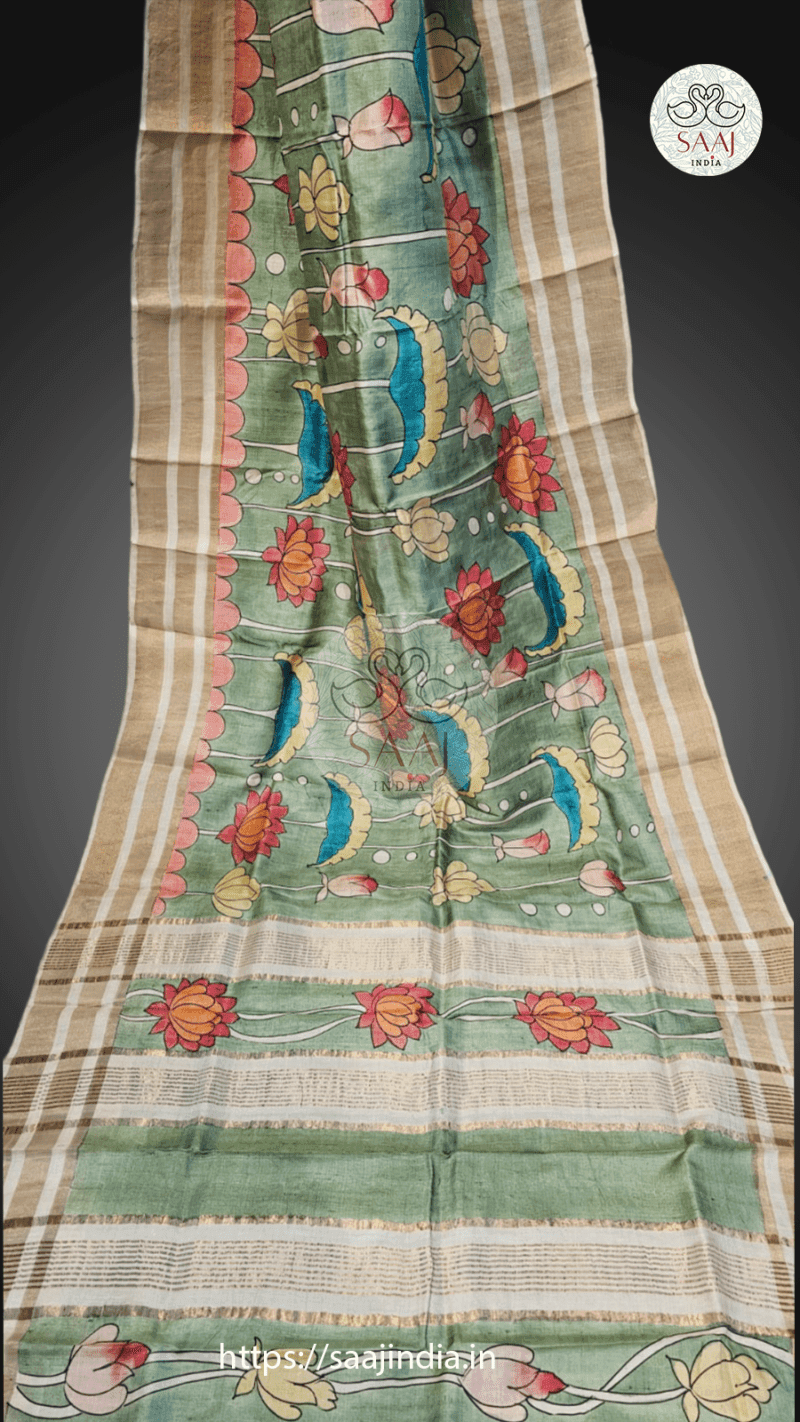 Pujo Special Hand-Painted Batik Saree Collection - Image 7