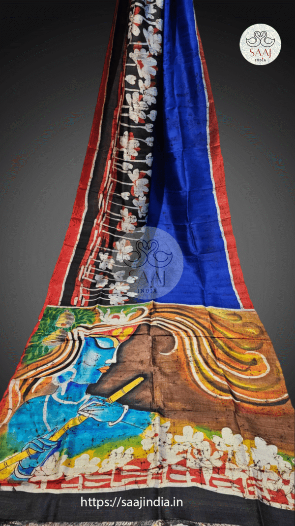 Premium Hand Painted Batik Silk Saree