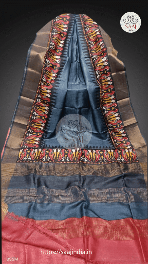 Premium Block Printed Tussar Sarees