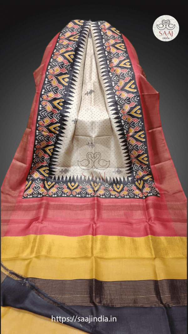 Premium Block Printed Tussar Sarees
