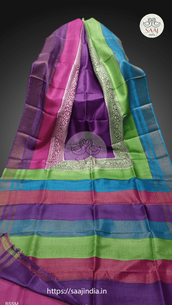 Premium Block Printed Tussar Sarees