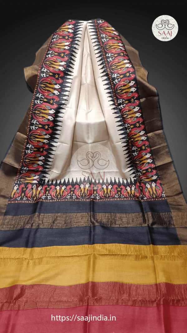 Premium Block Printed Tussar Sarees