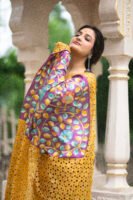 Kalamkari Uncut (yellow and purple)