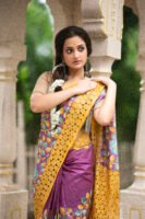 Kalamkari Uncut (yellow and purple)